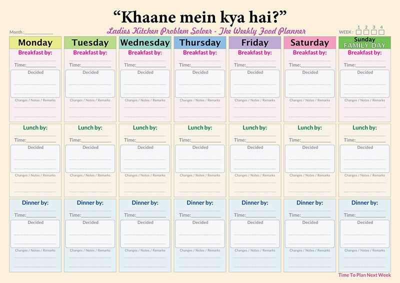 Weekly Meal Planner-Khanaplan.com - Weekly Meal Plan
